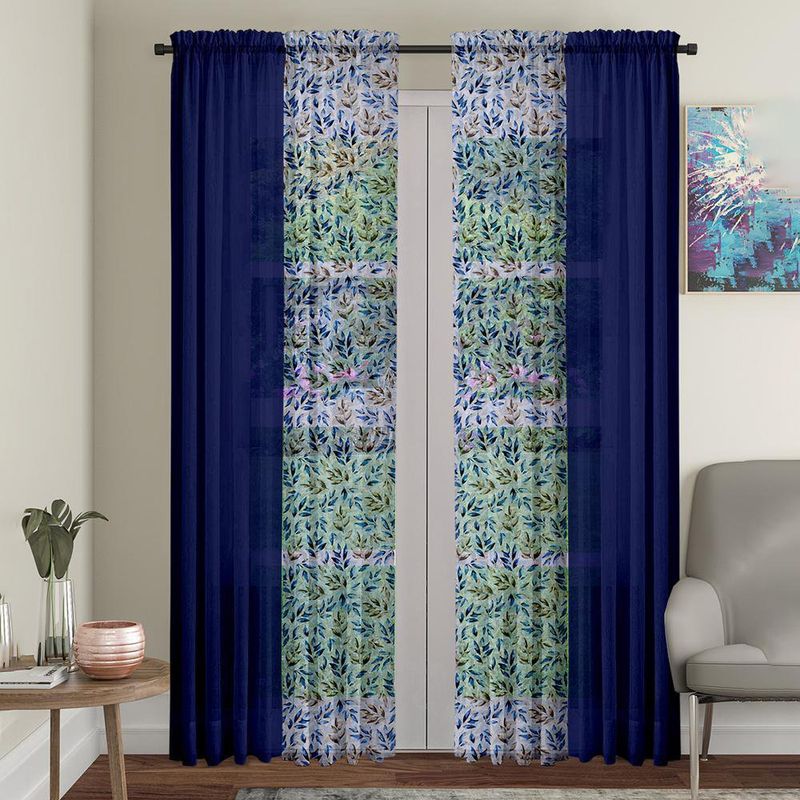 Set De 4 Cortinas Lucia Gris + Voile 71X213 Cm - Viva