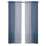 Set De 4 Cortinas Gaby Azul + Voile 71X213 Cm - Viva