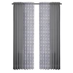 Set De 4 Cortinas Ana Taupe + Voile 71X213 Cm - Viva