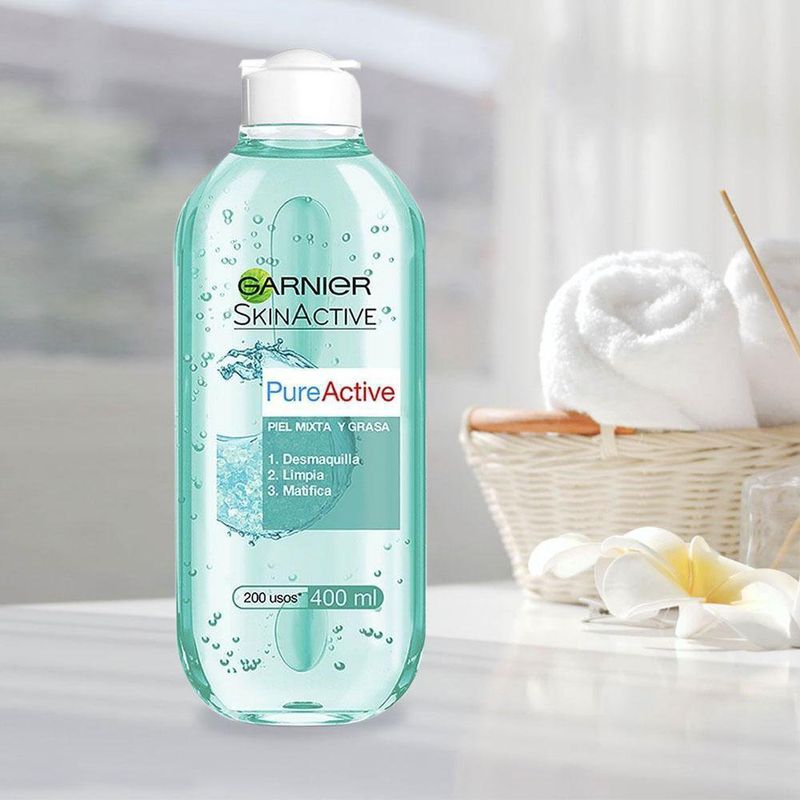 Agua micelar pureactive mixta grasa 400ml Garnier - Gloss Cosmetics
