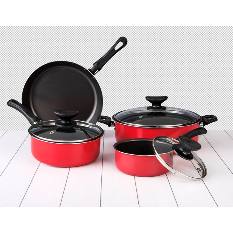Batería De Cocina Rojo De Aluminio 7 Pzas - Cinsa