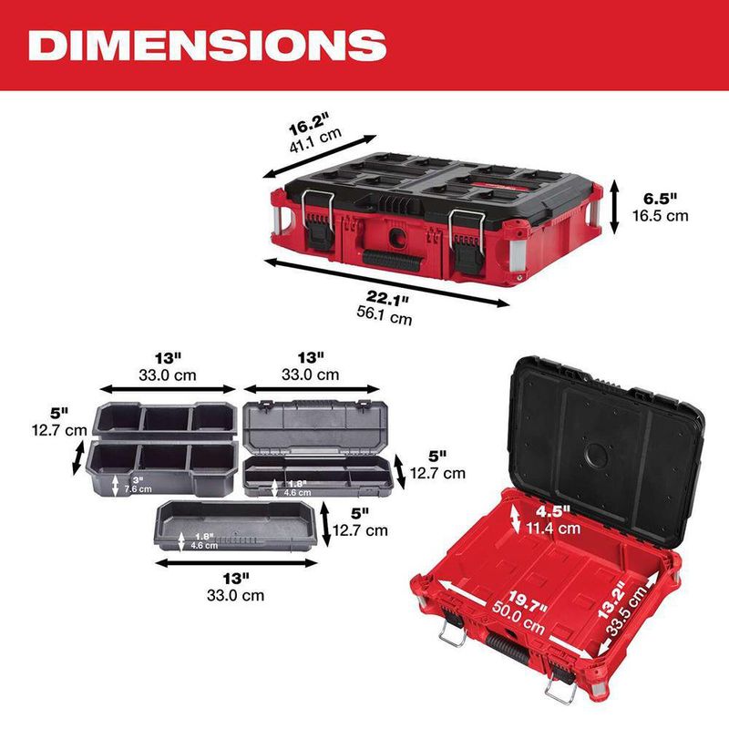 Caja De Plástico Para Herramientas 22X6.5 Plg - Milwaukee Electric