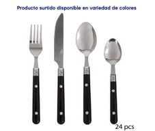 Set Cubiertos Con Mango Plástico 12Pzas - Toscana Varios Colores - Cemaco