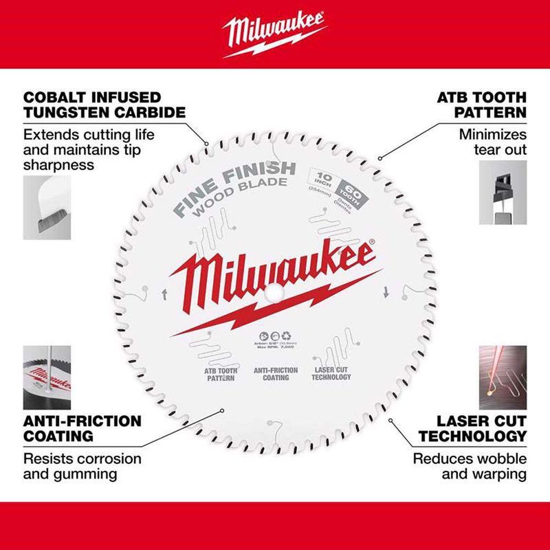 Disco Sierra Para Madera 10 Plg 60T - Milwaukee Electric
