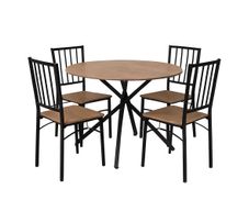 Comedor Redondo de 4 Sillas Café