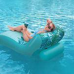 Sillón Inflable de Lujo con Respaldo y Estampado Tropical