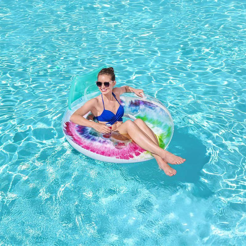 Flotador Inflable con Diseño Tie-Dye y Respaldo Ajustable