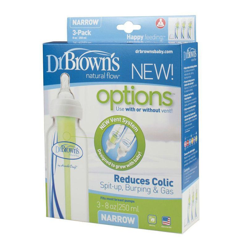 Biberones Anticólicos Options+  8 Oz 3 Unidades  - Dr. Browns