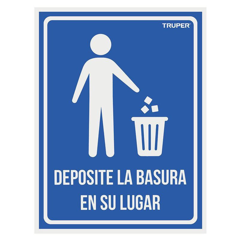 Rótulo De Deposite La Basura En Su Lugar 21 X 28 Cm - Truper