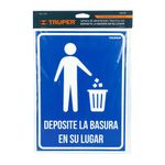 Rótulo De Deposite La Basura En Su Lugar 21 X 28 Cm - Truper