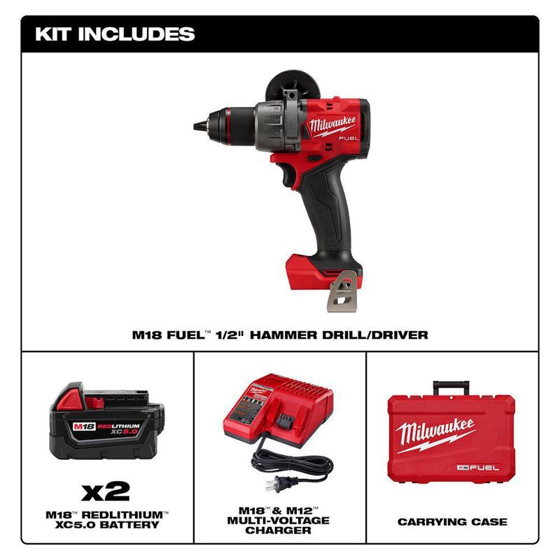 Kit De Taladro Percutor 1/2 Plg - Milwaukee Electric