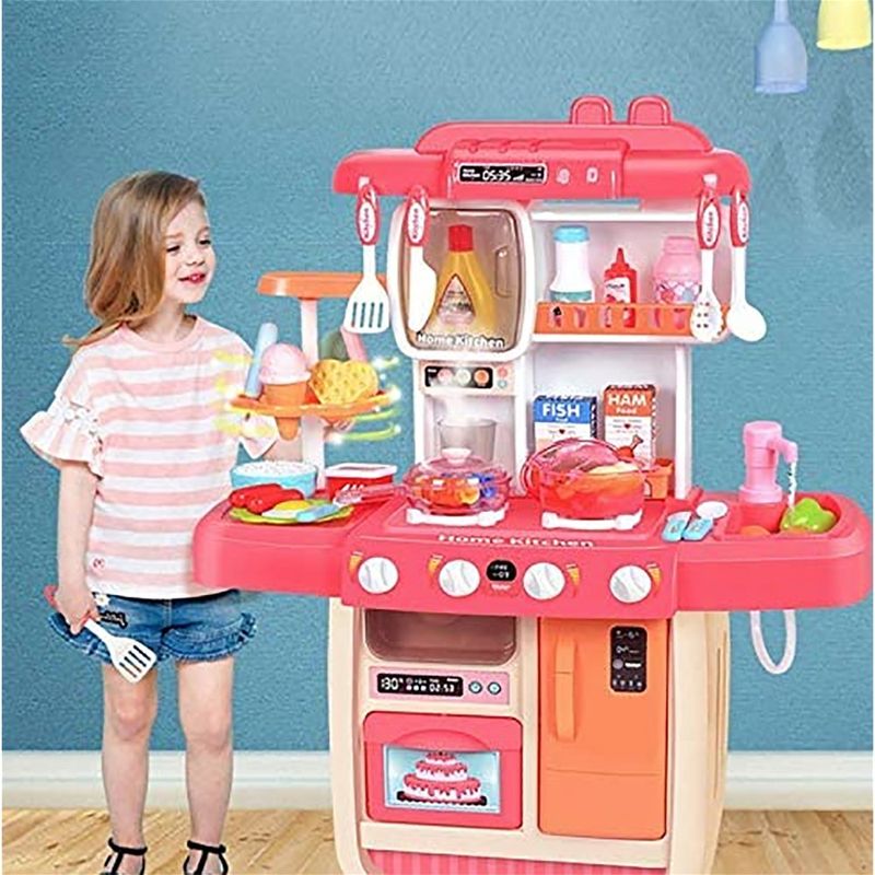 Set De Cocina Rosada Con Luz Y Sonido Infantil Cemaco