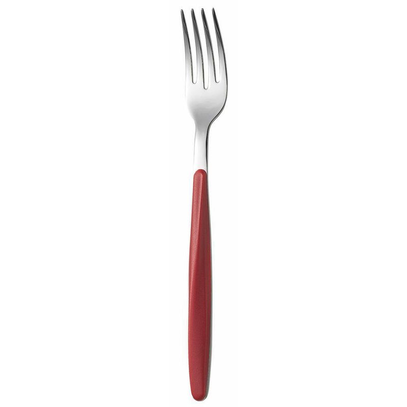 Tenedor Fusión De Acero Inoxidable Rojo Y Plateado - Guzzini