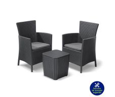 Set Bistro Iowa 3 Pzas Color Gris Oscuro