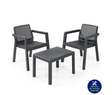 Set de Muebles para Exterior Emilia 3 Pzas Gris