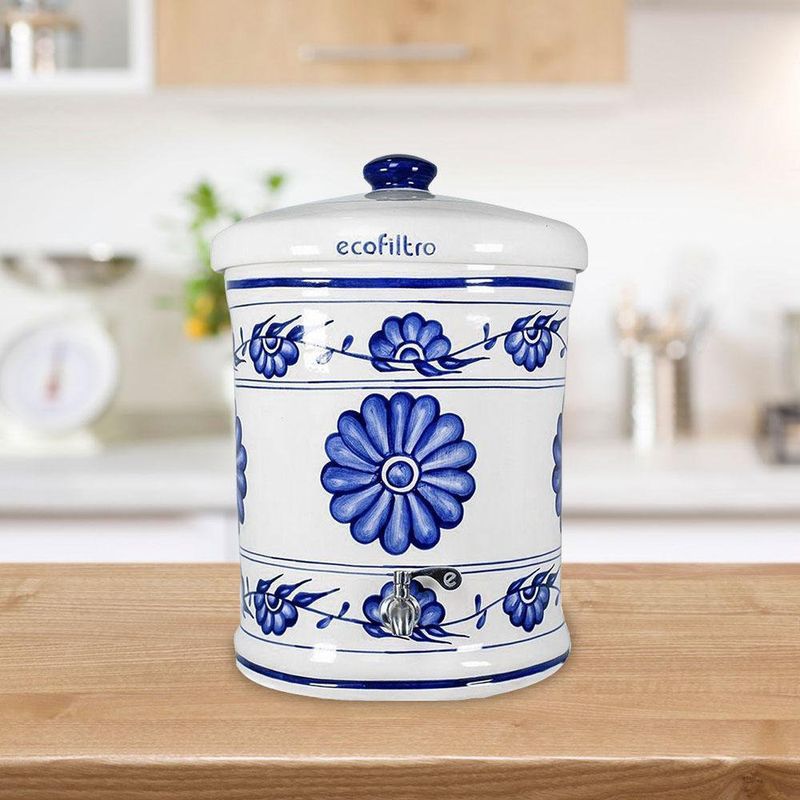 Ecofiltro Cerámico Diseño Flores Azules - Ecofiltro