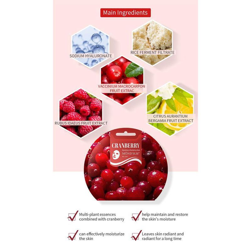 Mascarilla Facial Hidratante De Arándano Rojo  - Mond'Sub