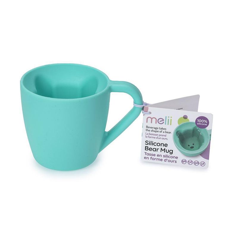 Set De Tazas De Silicón Azul y Verde Diseño Oso 200 Ml - Melli Baby