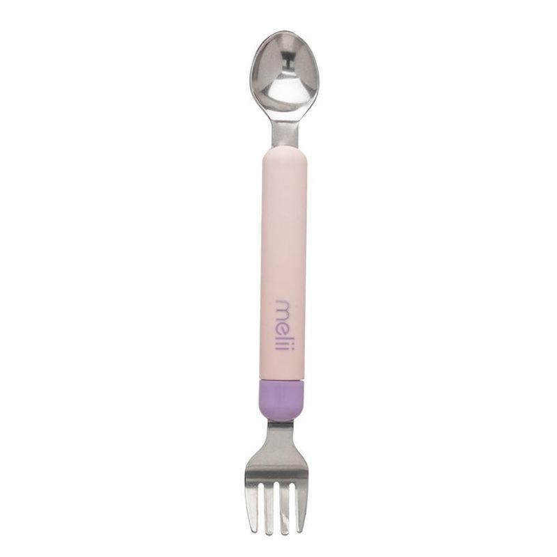 Cuchara Y Tenedor 2 En 1 Rosado - Melli Baby