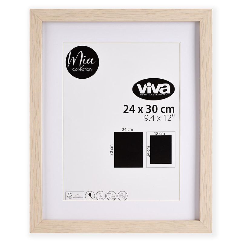 Marco Para Foto Color Madera Clara 24 X 30 Cm - Viva