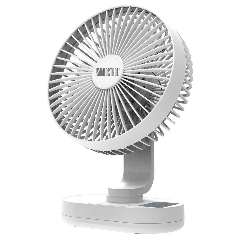 Ventilador Para Escritorio Recargable Blanco De 8 Plg - Rosthal