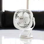 Ventilador Para Escritorio Recargable Blanco De 5 Plg - Rosthal