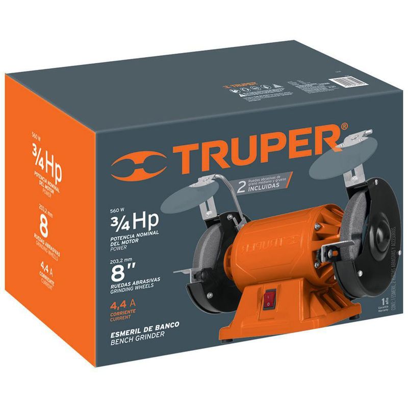 Esmeril De Banco 8 Plg 3/4 HP - Truper