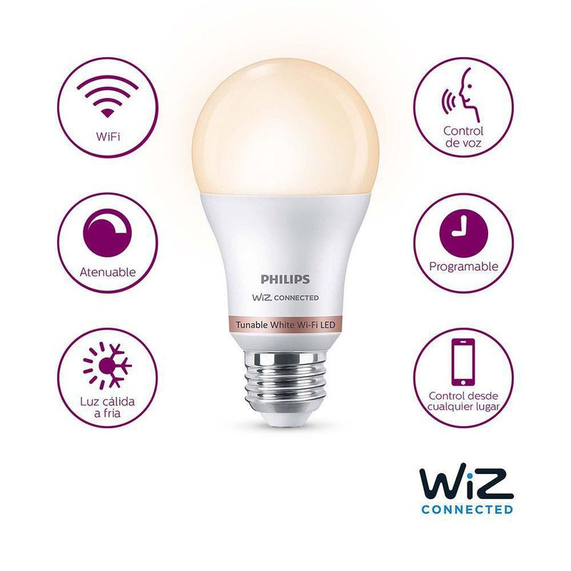 Bombilla Smart Led Wifi + Bluetooth 60 W - Wiz