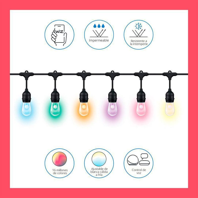 Serie De Luces Para Jardín Led Rgb Wifi 14.6 M - Wiz