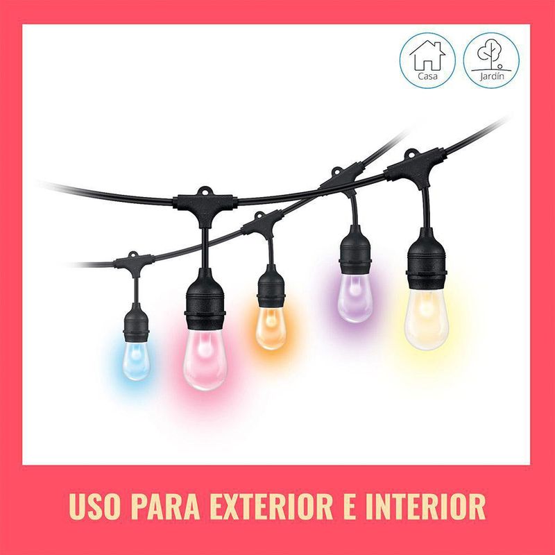 Serie De Luces Para Jardín Led Rgb Wifi 14.6 M - Wiz