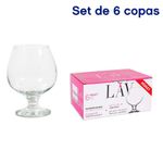 Set De Copas De Vidrio Para Coñac 13.2 Oz 6 Pzas - Lav
