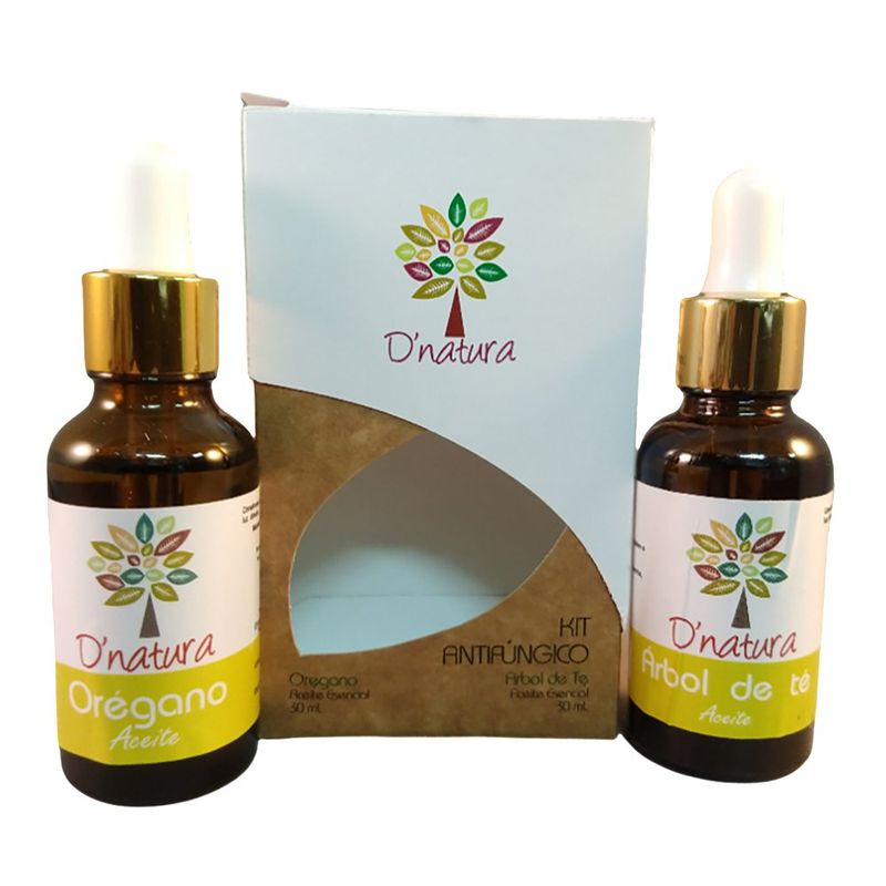 Kit De Aceites Esenciales Antifúngicos Árbol De Té Y Orégano 60 Ml - D Natura