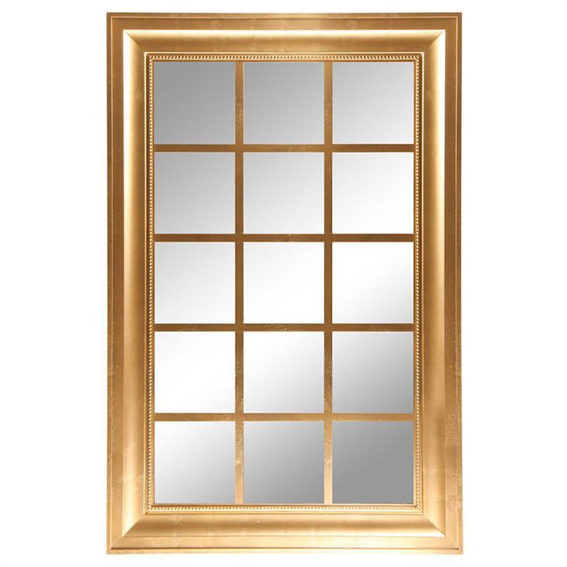 Espejo Dorado Decorativo Diseño Ventanal 60 x 90 Cm - Viva