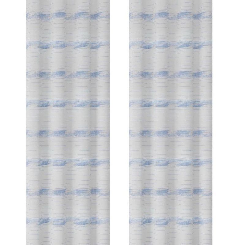 Cortina Voile Blanca Y Azul De 140 x 240 Cm - Viva