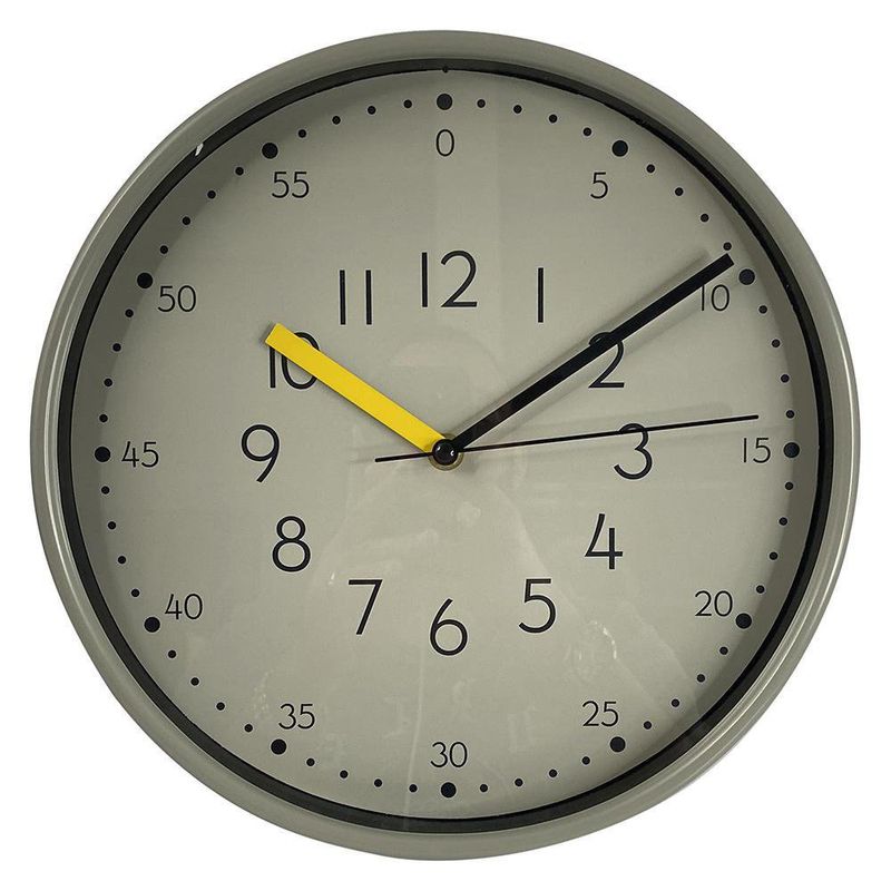 Reloj De Pared A Batería Gris De 30X4.7X30 Cm - Concepts