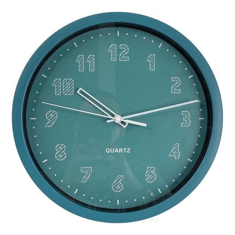 Reloj De Pared A Batería Turquesa De 25.4X4X25.4 Cm - Concepts