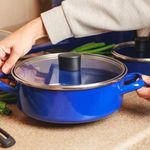 Olla Arrocera De Peltre con Tapa 4.5L 26 cm Azul - Cinsa