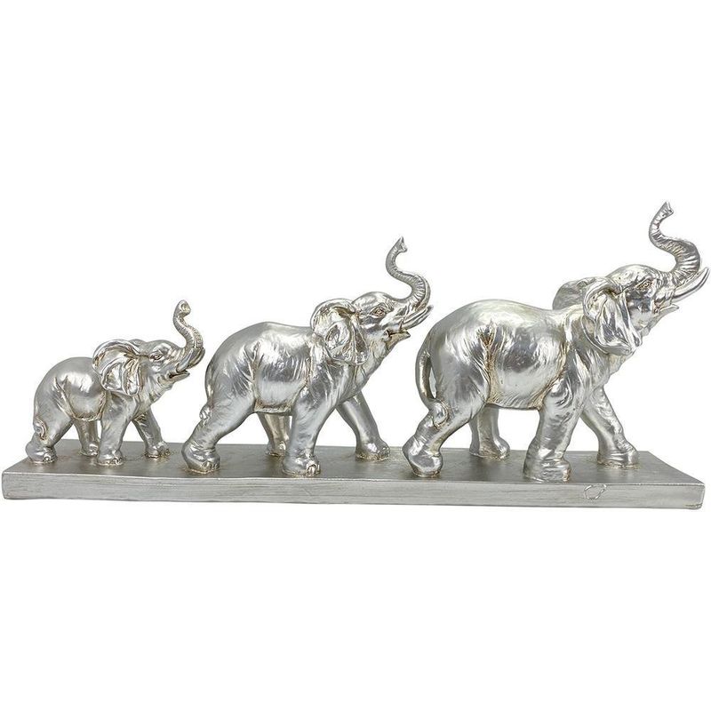 Figura Decorativa Trio De Elefantes De 48.5X8.8X21.2 Cm - Concepts