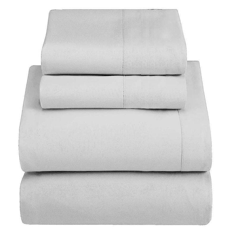 Set De Sábanas Jersey Gris Claro - Viva Varios Tamaños