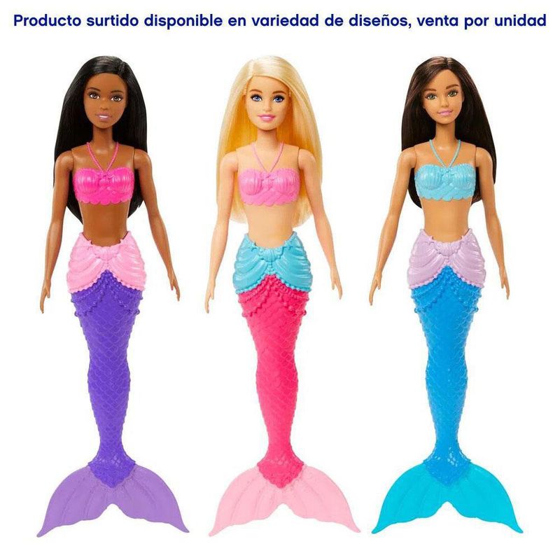 Muneca Sirena Disenos Surtidos Barbie Cemaco