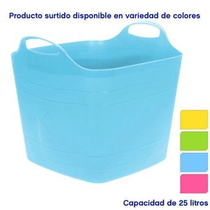 Canasta plástica rectangular variedad de colores