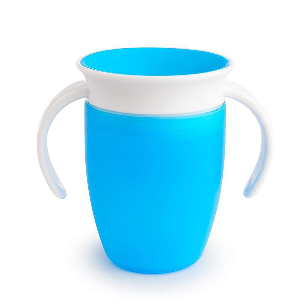 Munchkin - Vaso con pajita de limpieza simple de 10 oz - Azul