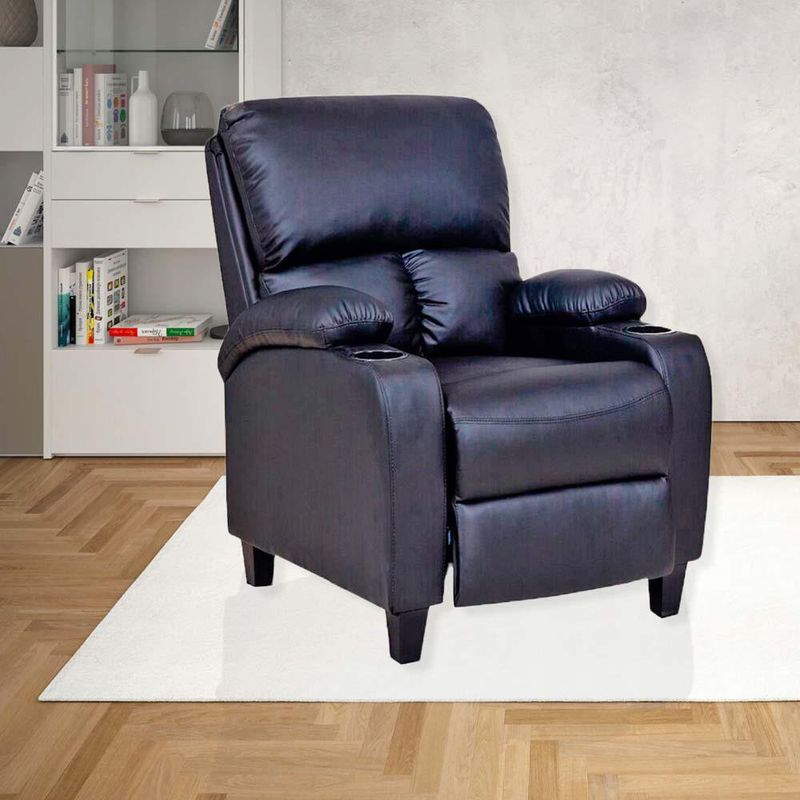 Sillón de salón reclinable con otomano HOMCOM 84x83x103 cm negro