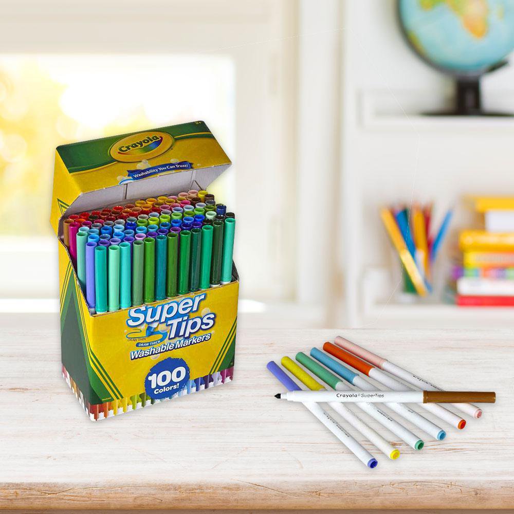 Marcadores lavables Crayola Super tips de 100 unidades + 20 silly scents