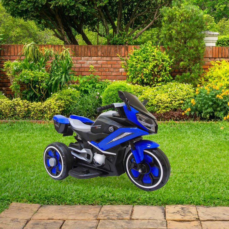 Moto Eléctrica de 3 Ruedas con Luz Led Color Azul