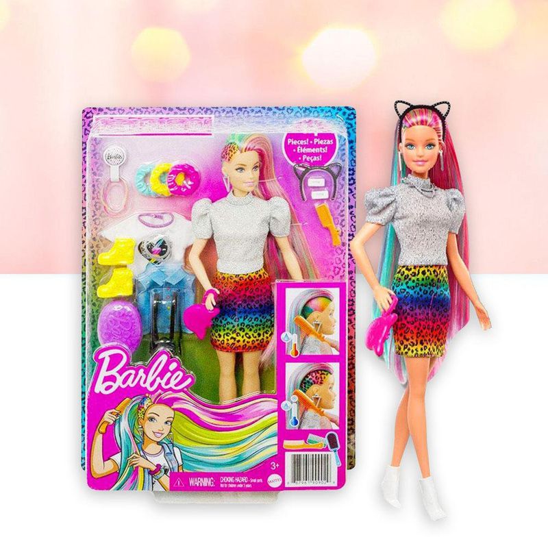 Barbie peinado hotsell de arcoiris