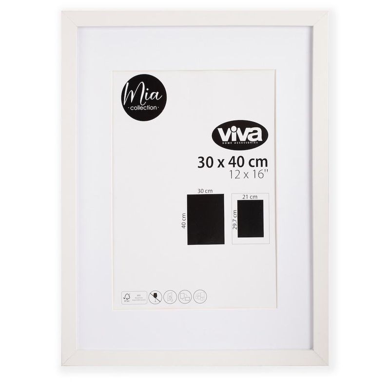 Marco Para Fotografías Blanco De 12 x 16 Plg - Viva