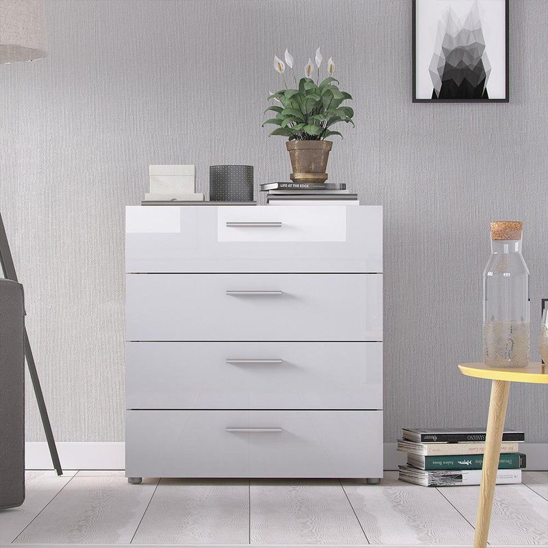 Gavetero 4 Cajones Blanco Y Beige - Tvilum