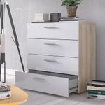 Gavetero 4 Cajones Blanco Y Beige - Tvilum