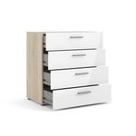 Gavetero 4 Cajones Blanco Y Beige - Tvilum
